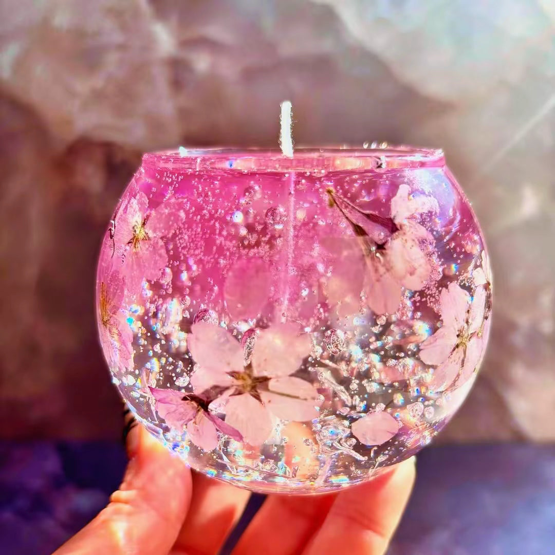 Vela Artesanal de Gel con Flores Encapsuladas | Soff & Gaby