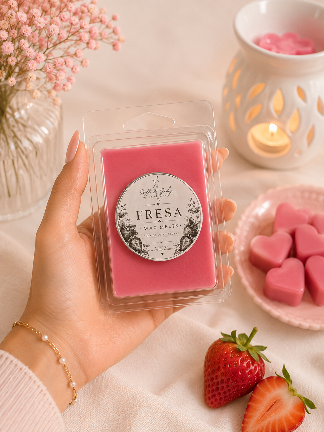 Wax Melts Fresa 60 g | Cera de Soja | Soff & Gaby